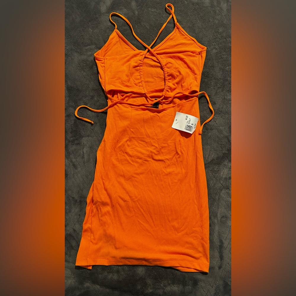 Forever 21 Orange Backless Dress